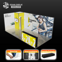 Boîte à lumière LED sur mesure de différentes formes avec cadre en aluminium et affichage graphique en tissu SEG pour stand d'exposition commerciale
