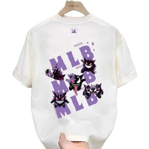 สไตล์อเมริกันอินเทรนด์แบรนด์แขนสั้นผ้าฝ้ายแท้ระบายอากาศได้ดีทรงหลวมวินเทจลิตเติ้ลมอนสเตอร์นิชการ์ตูนเสื้อยืดฤดูร้อน - Product Image 5