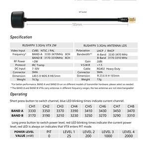 Módulo VTX de 3.3G y 2W Recién Lanzado para Drones de Carreras, Tres Niveles de VRX, Accesorios para Drones con Control Remoto de Video - Product Image 6