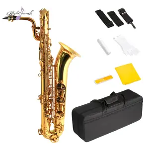OEM/ODM Baritone Saxophone Thấp Từ A Đến Cao F # Sơn Mài Đồng Thau Với Tay Khắc Chuông