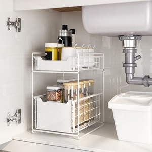 Double-Layer Multifunctional Office Living Room <strong>File</strong> Storage Rack Upgraded Foldable Push- Pull <strong>Metal</strong> Iron Straw <strong>File</strong> <strong>Cabinets</strong> - Product Image 3