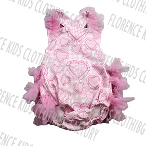 Romper rajutan bayi perempuan tanpa lengan model bubble fluffy dari bambu, desain butik dengan renda, gaya DH ODM Spring. - Product Image 4