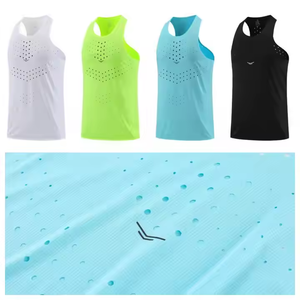 カスタマイズされた男性用ノースリーブ通気性と速乾性スポーツベスト弾性生地メッシュジムベスト男性用スポーツジョギングベスト - Product Image 5