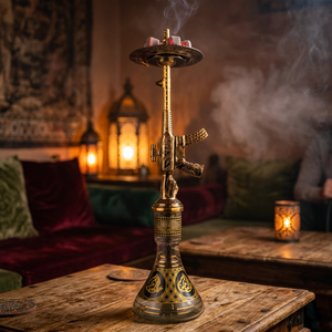 Authentic Khalil Maamoon Modern Brass Heavy Metal Rifle Hookah-5.2kg Gun Design Shisha Set with 2.8kg Metal Core - Product Image 6