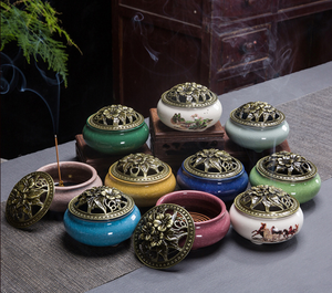 Fabrika özel seramik taşınabilir ev tütsü sopa tutucu konileri Blackflow tütsü brülör ev dekorasyon için - Product Image 6