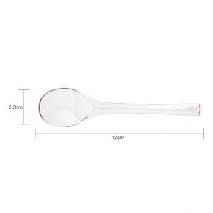 Gobelets à dessert mini triangulaires de 4 oz, gobelets à apéritif en plastique jetables, gobelets à shooter réutilisables avec cuillères pour fruits, yaourts, parfaits - Product Image 3