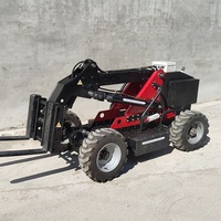 Chariot élévateur télescopique électrique télécommandé 4x4 de 1 tonne certifié CE YCMG pour travaux agricoles et de construction