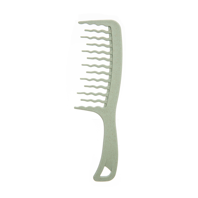 Peigne à dents ondulées en paille de blé, vert