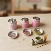 Boîte à thé matcha vide personnalisable avec couvercle à vis, hermétique, de qualité alimentaire, pour emballer la poudre de matcha, avec boîte en carton personnalisée