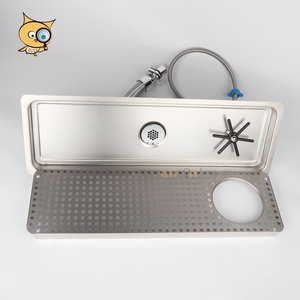 ALL in Top Rank 304 Stainless Steel Electro Polish Detachable 60cm <strong>Bar</strong> <strong>Drip</strong> <strong>Tray</strong> with Glass Rinser and Drainer - Product Image 3