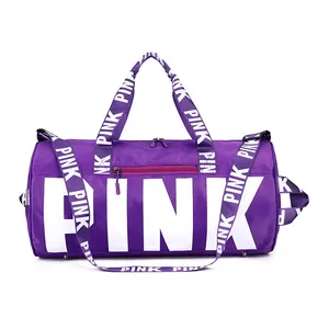 Logotipo personalizado de viagem unissex, multifuncional, resistente à água, oem, saco de academia, duffle, esportivo, rosa, da noite