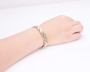 Aimeishi Stainless Steel <strong>Magnetic</strong> <strong>Bracelet</strong> for Couples Trendy Negative Gold Health Jewelry <strong>Therapy</strong> for Anniversary - Product Image 6
