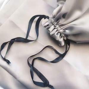 Özel lüks ipek peruk ambalaj toz torbaları kaliteli İpli kozmetik mücevherat iç çamaşırı çanta saç hediye çantası için saten kılıf - Product Image 4