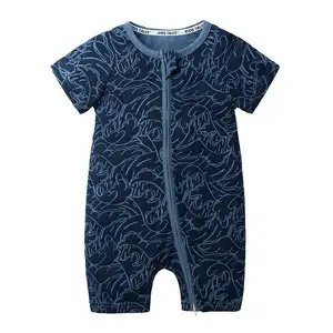 बच्चे Rompers Jumpsuit के लिए 9M करने के लिए 5 साल शिशु Toddlers के नवीनतम Oem/Odm थोक लंबी आस्तीन ज़िप onesie मेरी पहली ईद बच्चे Rompers