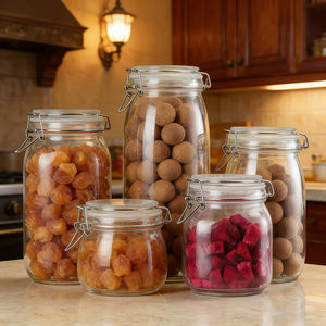 Pot en verre borosilicate hermétique personnalisable avec couvercle à clip en acier inoxydable <span class=keywords><strong>pour</strong></span> la conservation des aliments, capacités de 500 ml à 3000 ml - Product Image 3