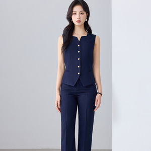 Women's Double Breasted <b>Blazer</b> Suit <b>Set</b> Solid Color Polyester Worsted Winter Office Wear - Product Image 2