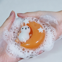 Savon artisanal pour enfants en forme de lapin orange OEM ODM |   Savon solide transparent biologique antiseptique doux en vrac, directement de l'usine