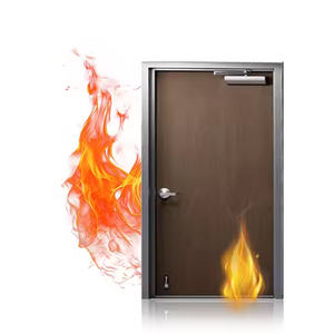 Commercial Wood Office Fire Rated <strong>Door</strong> 90 Minutes Single <strong>Leaf</strong> Fire Proof <strong>Timber</strong> for Hotels Exterior Bedrooms Apartments - Product Image 2