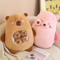 Peluche Capybara, coussin super doux, 6 adorables animaux en peluche Capybara, jouet brun pour garçons et filles, sac à goûter inclus