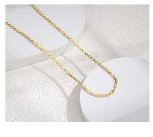 Collar de latón con cuentas chapadas en oro minimalista Unisex, circón de diamante de moda para fiesta, boda, hecho de cadenas de moda de aleación de cobre - Product Image 3