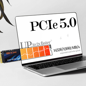 قرص صلب داخلي جديد SIX X15000 Pro للكمبيوتر المحمول PCIe 5.0 X4 NVMe SSD سعة 1 تيرابايت عالي السعة بتقنية 3D TLC سرعة قراءة 13623 ميجابايت/ثانية وكتابة 10662 ميجابايت/ثانية - Product Image 5