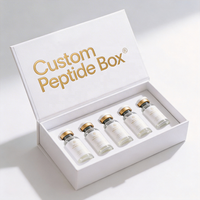 Boîte d'emballage rigide haut de gamme personnalisée pour peptides avec impression bronzée pour médicaments au collagène - Coffret cadeau personnalisé