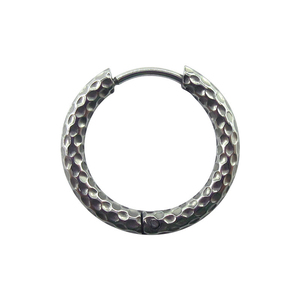 Hammered Textured & Mobius Twisted Stainless Steel Huggie Hoop <b>Earrings</b> Hinged Closure | Waterproof Hypoallergenic & Non-Fading - Product Image 2