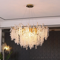 Lustre en cristal JACKSUN K9, éclairage décoratif d'intérieur, luminaire en cristal doré à fixation au plafond