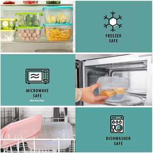 8 gói cầu vồng màu Stackable nhà bếp thực phẩm lưu trữ bát nhiều màu nhựa lưu trữ bát có nắp đậy - Product Image 5