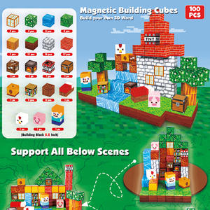 Juguete educativo creativo DIY para niños, bloques de construcción magnéticos, modelo de cubos de plástico para cumpleaños y Navidad, conjunto empaquetado - Product Image 6