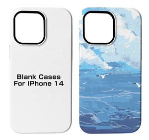 Белый 3D сублимационный жесткий чехол для телефона для iPhone 14 серии 2-в-1 с покрытием для деловых и рекламных подарков - Product Image 5