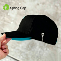 Casquettes à visière incurvée personnalisables avec chaîne décorative, broderie 3D en relief, 6 panneaux, ajustables pour adultes