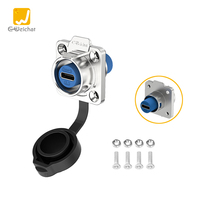 E-Weichat Adaptateur USB IP67 mâle à femelle Prises de courant Type-c Connecteur étanche à montage sur panneau USB