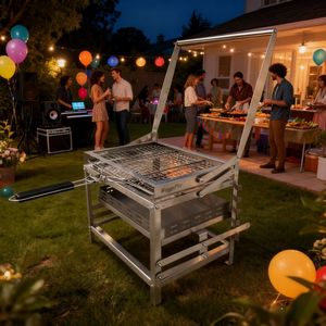 Melhor Churrasqueira BlazeFor para Churrasco ao Ar Livre, Churrasqueira Profissional Rotativa a Carvão para Festas e Eventos Corporativos - Product Image 1
