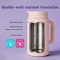 Grote capaciteit 50/64oz RVS vacuüm geïsoleerde thermoskan met drukknopdeksel, houdt koud of warm voor koffie