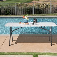 Hot Selling White HDPE Kunststoff 6 ft Rechteck Klapptisch für Party-Events im Freien