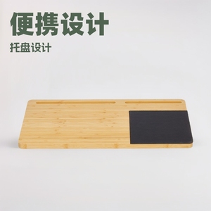 Bamboo Laptop <b>Desk</b> With Tablet And Phone Slots <b>Portable</b> Workstation For Home Office Use - Product Image 4
