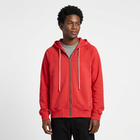 Sweat-shirt à capuche noir zippé en coton French Terry, veste décontractée unisexe pour l'automne