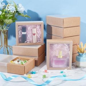 Kraft giấy ngăn kéo Hộp PET Windows Bìa dập nổi bao bì quà tặng cho Đảng ủng hộ đồ trang sức đề nghị xử lý tùy chỉnh - Product Image 3