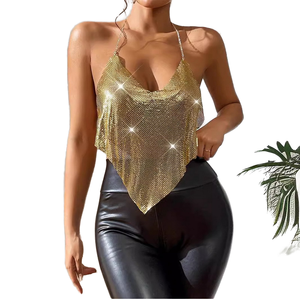 Nouveau débardeur tricoté sans manches pour femme, style licou épaules dénudées, dos ouvert, respirant, décontracté, pour club et soirée, vêtement de mode - Product Image 1
