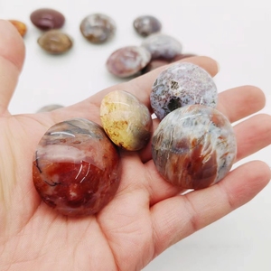 Palmeras de jaspe natural oceánico piedra curativa de Palma de cristal curativa a granel al por mayor para meditación - Product Image 3