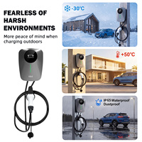 Nuevo Cargador de Pared para Vehículos Eléctricos de 7kW 32A Tipo 2 de 5m con Pantalla de 4.3 Pulgadas, Tarjeta de Proximidad, Control por Aplicación Tuya, IP65, Carcasa Ignífuga ABS UL94V-0