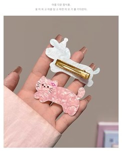 Barrettes à cheveux en acrylique avec motif de chien et de chat de dessin animé, barrettes à cheveux avec charme de fille mignonne, accessoires pour cheveux - Product Image 6