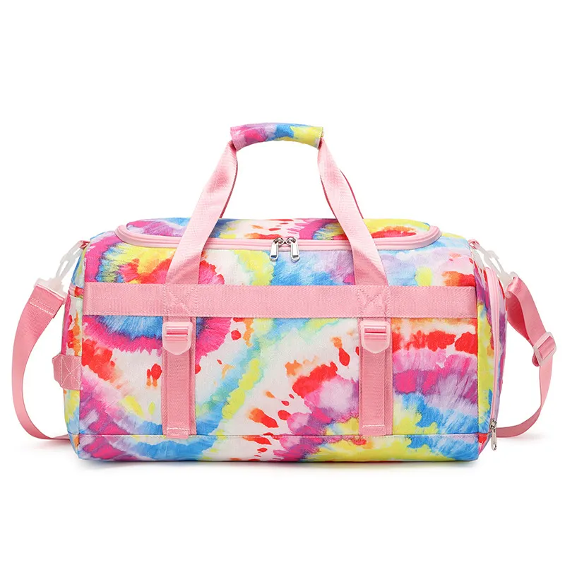 Weekender tie dye duffle bags luggage bag trolley for travel portable case travel for girls women travel shoulder bag