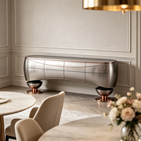 Table console de luxe moderne haut de gamme en bois massif avec structure en acier inoxydable, table d'appoint et de fin de rangement avec espace de rangement pour le mobilier de salon