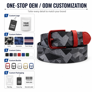 Cinturón de Béisbol Personalizado con Impresión, Cinturón de Lona para Uniforme de Equipo, Cinturón Deportivo Ajustable para Jóvenes, OEM ODM - Product Image 4
