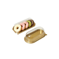Boîtes à sushi dorées à emporter en gros, plateaux ovales en plastique pour présentation de sushi, boîtes d'emballage jetables pour nigiri assortis avec couvercle