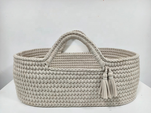 Wholesale Customized Cream Color Handmade Portable Cotton Rope Baby Sleeping <strong>Moses</strong> <strong>Basket</strong> - Product Image 4