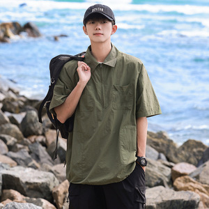 Polo de manga corta de estilo de trabajo de moda de verano 2024, nuevas prendas de vestir, camiseta de media manga con diseño informal en blanco de estilo de montaña - Product Image 2