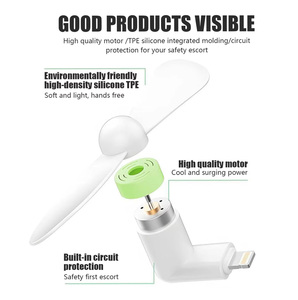 Ventilateur de téléphone promotionnel, ventilateur mobile <span class=keywords><strong>USB</strong></span> Type-C <span class=keywords><strong>3</strong></span> en 1, mini ventilateur micro, mini ventilateur TPE, puissant 5V-1A, mini ventilateur portable pour téléphone portable - Product Image 3